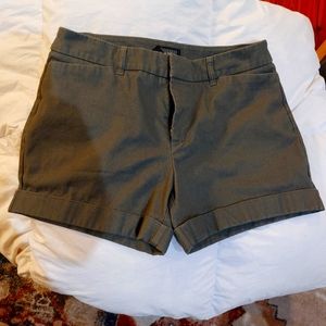 Army Green Cuffed Shorts